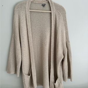 Aerie Light Tan Open-Front Cardigan